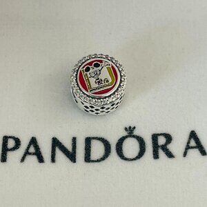 Disney Parks Pandora Annual Passholder Button Charm WDW AP Mickey Mouse